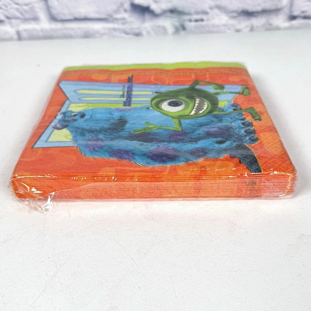 Disney Pixar Monsters Inc Birthday Party Napkins 16 Mike Wazowski Sulley NEW VTG